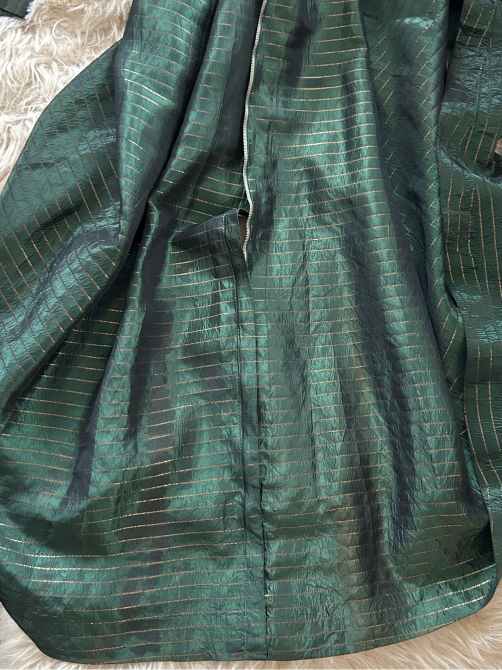 Glamorous 1940’s Satin Taffeta Lurex Full Length XS Hostess Gown - Picture 8 of 9